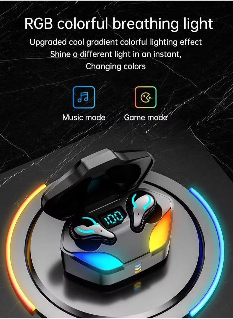 X1 TWS Bluetooth Gaming Earphones With Mic Wireless Headphones Noise Reduction Low Latency Earbuds With RGB Lighting
