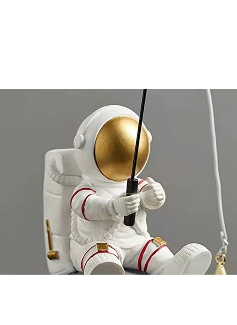 Y&D Astronaut Statues Golden Figurine, Fishing Star Figure Resin Spaceman Planet Desk Ornament, Sculpture Fine Collection Ornament for Home/Desktop/Car  - Image 3