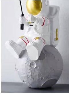 Y&D Astronaut Statues Golden Figurine, Fishing Star Figure Resin Spaceman Planet Desk Ornament, Sculpture Fine Collection Ornament for Home/Desktop/Car  - Image 4
