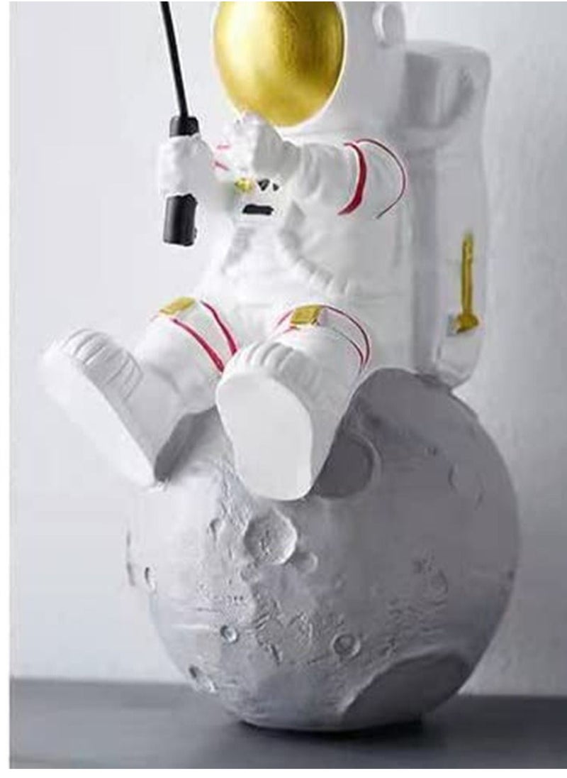 Y&D Astronaut Statues Golden Figurine, Fishing Star Figure Resin Spaceman Planet Desk Ornament, Sculpture Fine Collection Ornament for Home/Desktop/Car  - Image 4