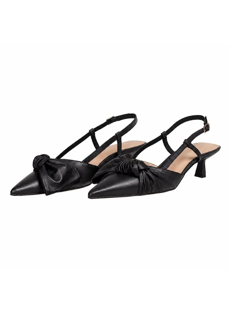 Christian Lacroix Women's Knotted Bow Kitten Heel Slingback Pumps - Black
