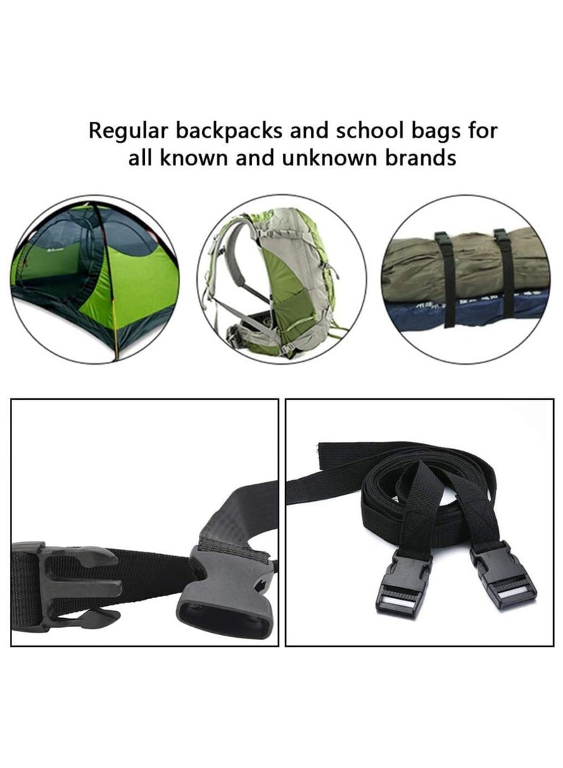 Suntown Luggage Strap, Cargo Strap, Webbing Strap Heavy Duty Utility Strap for Outdoor Sports, Backpacking, Sleeping Bag Compression, Luggage, Bundling, Adjustable Suitcase Belt - 78 inches, Black 2 Pack - Image 5