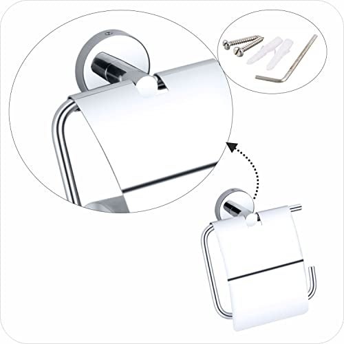 KANJAL Toilet Paper Holder for Bathroom Tissue Paper roll Holder Tissue Paper Hanger for Kitchen Bathroom Accessories (304 Stainless Steel,Chrome Finish,Anti-rust-37) - Image 5
