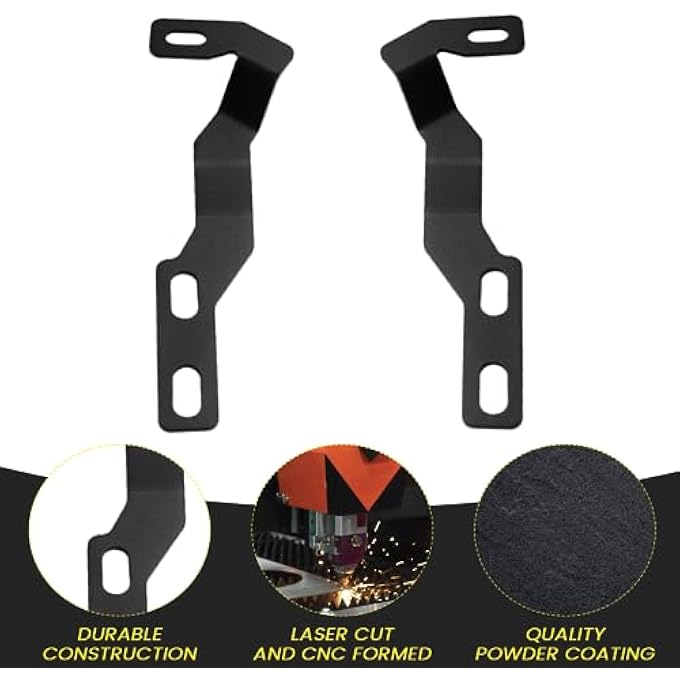 KANGIKX Hood Hinge Ditch Light Mount Brackets For Toyota Tacoma 20162021 3Rd Gen Auxiliary Offroad Pod Work LightToyota Tacoma Hood Mount Brackets KitBlack - Image 5