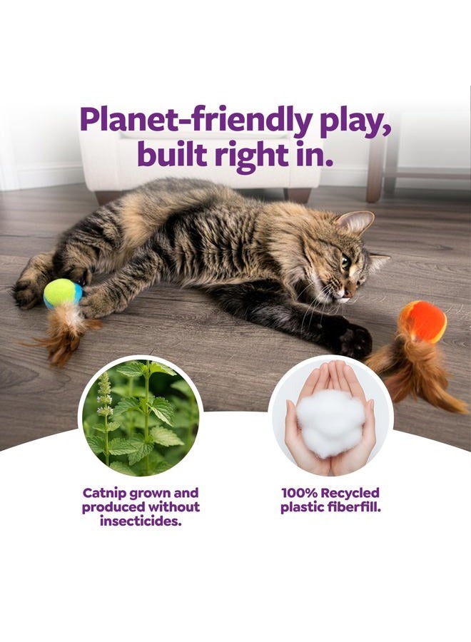 SmartyKat (2 Count) Flutter Balls Feather Cat Toys - Multi Color, 2 Count - Image 5
