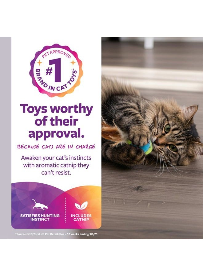 SmartyKat (2 Count) Flutter Balls Feather Cat Toys - Multi Color, 2 Count - Image 2