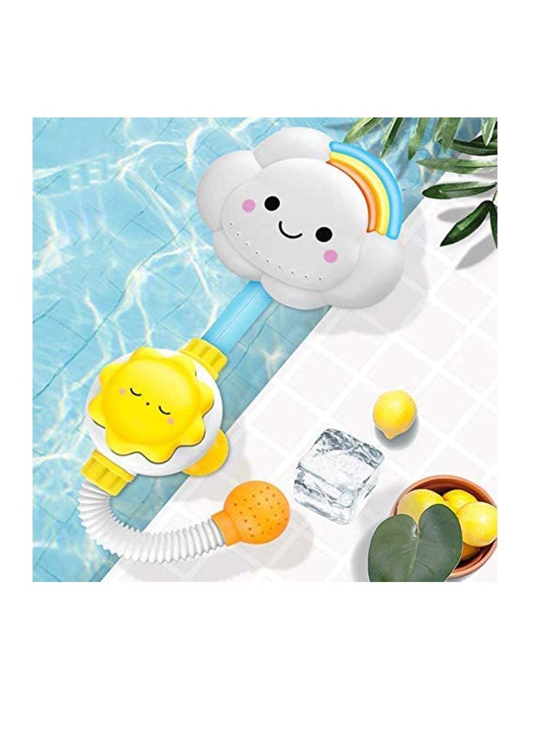 Bath Toys For Toddlers Baby Bath Shower Toy Bath Spray Water Shower Toy Lovely Cloud Rainbow Water Squirt Shower Faucet For Toddlers Kids Cloud Baby Bath Toys - Image 3