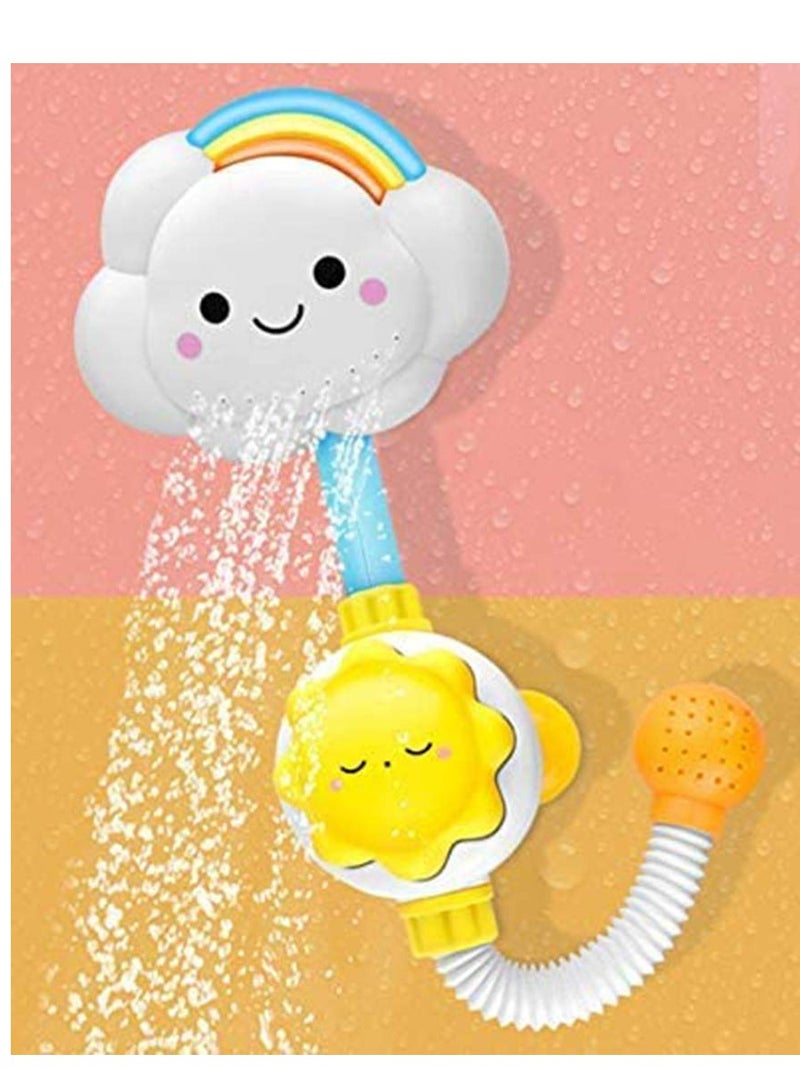 Bath Toys For Toddlers Baby Bath Shower Toy Bath Spray Water Shower Toy Lovely Cloud Rainbow Water Squirt Shower Faucet For Toddlers Kids Cloud Baby Bath Toys - Image 2