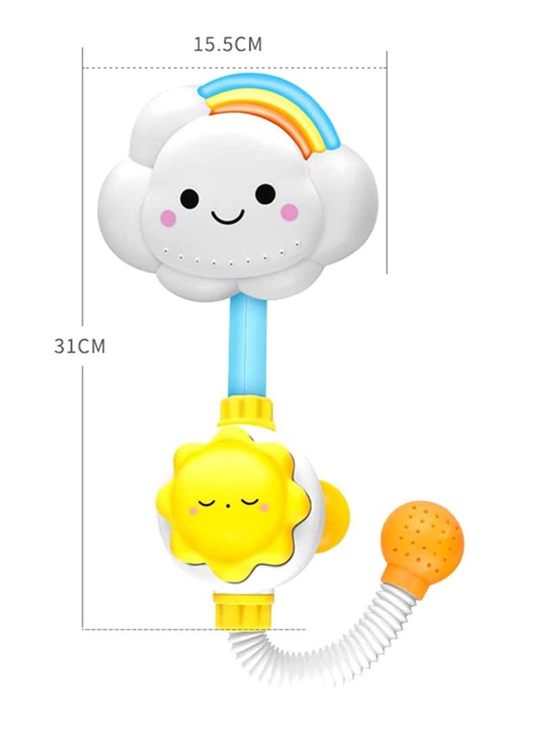 Bath Toys For Toddlers Baby Bath Shower Toy Bath Spray Water Shower Toy Lovely Cloud Rainbow Water Squirt Shower Faucet For Toddlers Kids Cloud Baby Bath Toys - Image 4