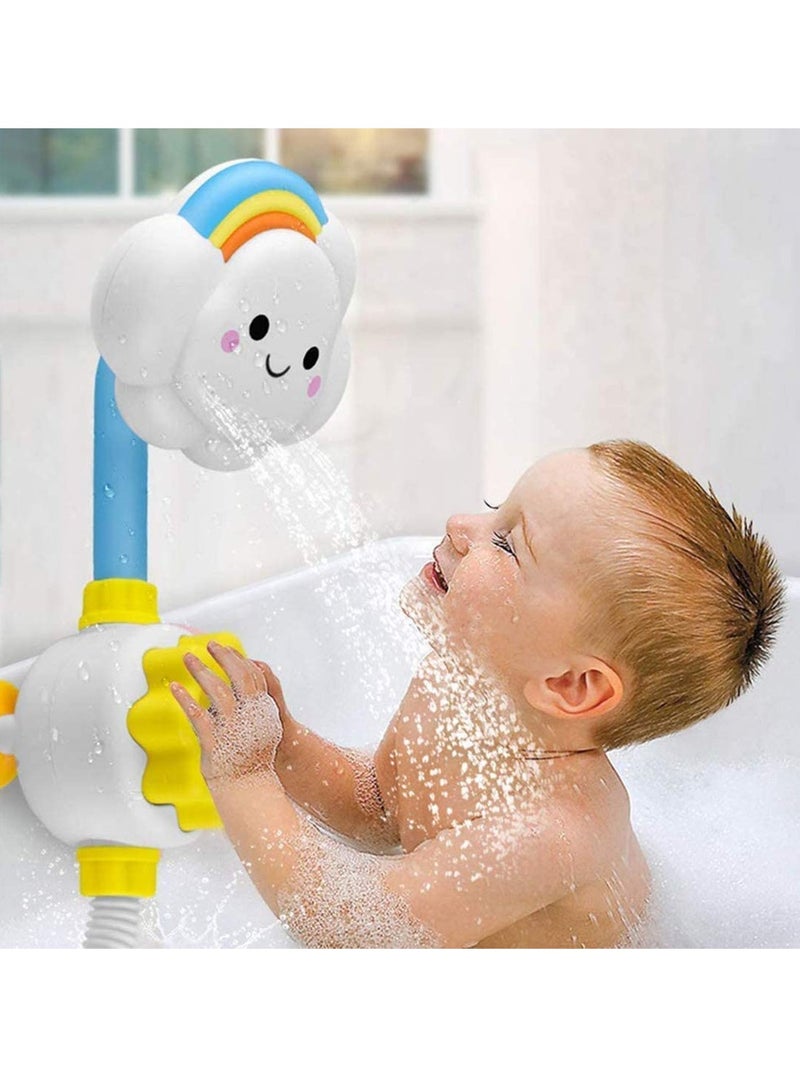 Bath Toys For Toddlers Baby Bath Shower Toy Bath Spray Water Shower Toy Lovely Cloud Rainbow Water Squirt Shower Faucet For Toddlers Kids Cloud Baby Bath Toys - Image 1