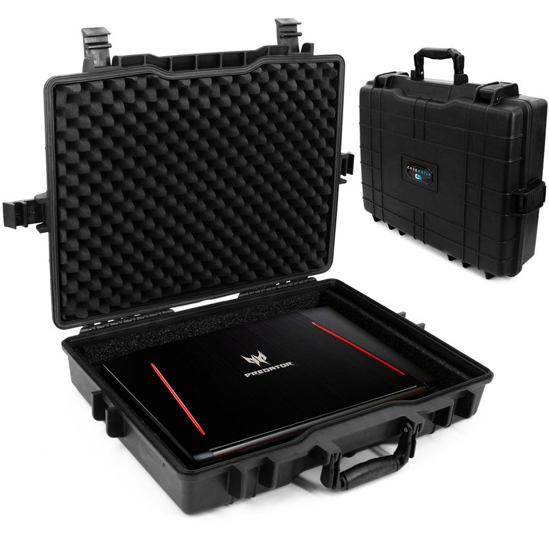 CASEMATIX Waterproof Laptop Hard Case for 15-17 inch Gaming Laptops & Accessories - Heavy Duty Hard Laptop Case Compatible with 15.6 and 17.3 inch Gaming Laptops and Gaming Laptop Accessories - Image 1