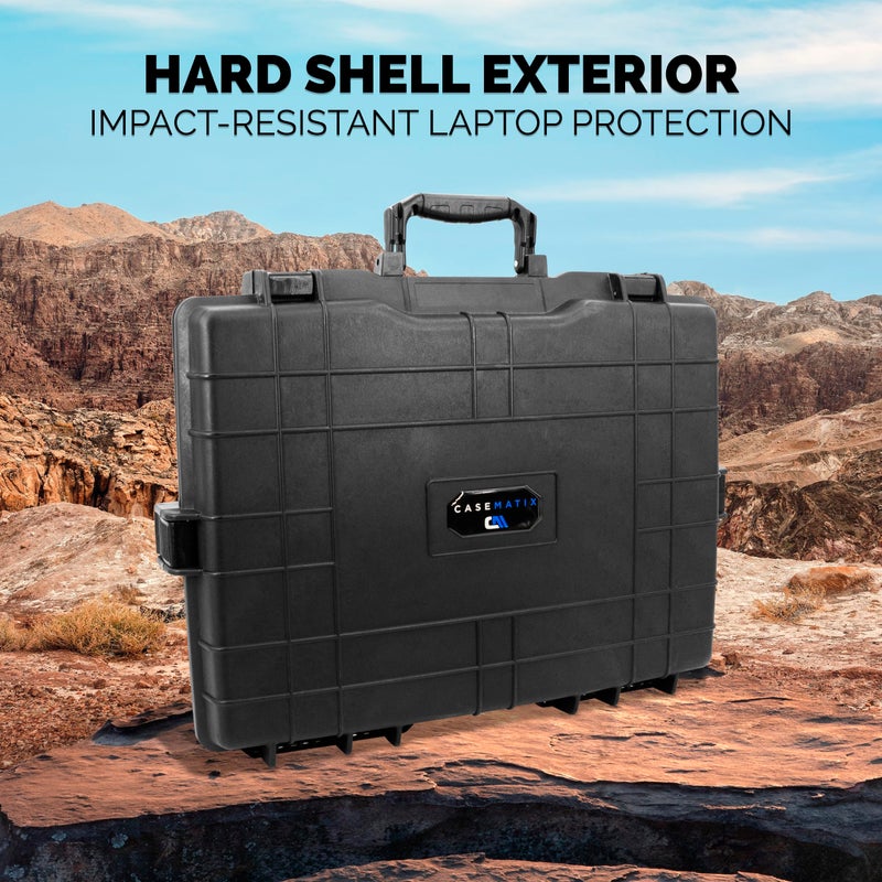 CASEMATIX Waterproof Laptop Hard Case for 15-17 inch Gaming Laptops & Accessories - Heavy Duty Hard Laptop Case Compatible with 15.6 and 17.3 inch Gaming Laptops and Gaming Laptop Accessories - Image 2