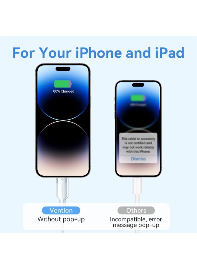 VENTION USB 2.0 Type-A Male to Lightning Male 2.4A Cable 2M Pink Aluminum Alloy Type Model# LANPF - Image 5