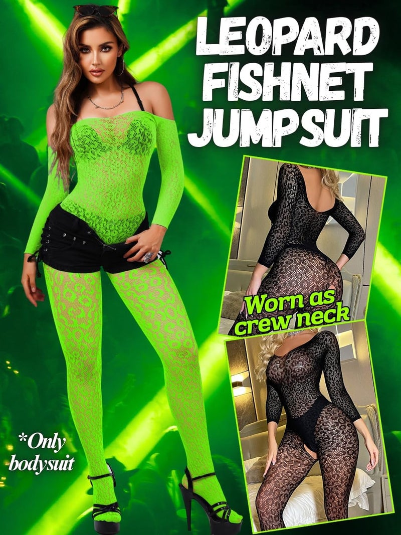 GirlFriend Lingerie for Women Lovely One Piece Deep V Neck Teddy Babydoll Mesh Nightwear for Women Mesh Badydoll Fishnets Dresses See Through Lingerie Chemise Outfits Fruit Green - Image 3