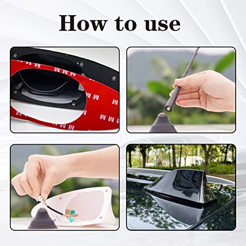 Miytsya Shark Fin Antenna Car Antenna Decorative Top Mounted Dummy Roof Aerial for Car Trunk SUV (Black) - Image 4