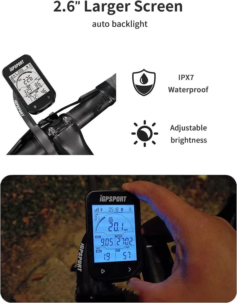 iGPSPORT BSC100S Bike Computer GPS with 2.6 inch Screen,ANT+ Cycling Computer Wireless Waterproof IPX7 Bike Speedometer and Odometer, ANT+/BLE5.0 Sensors and 40 Hours Battery Life - Image 3