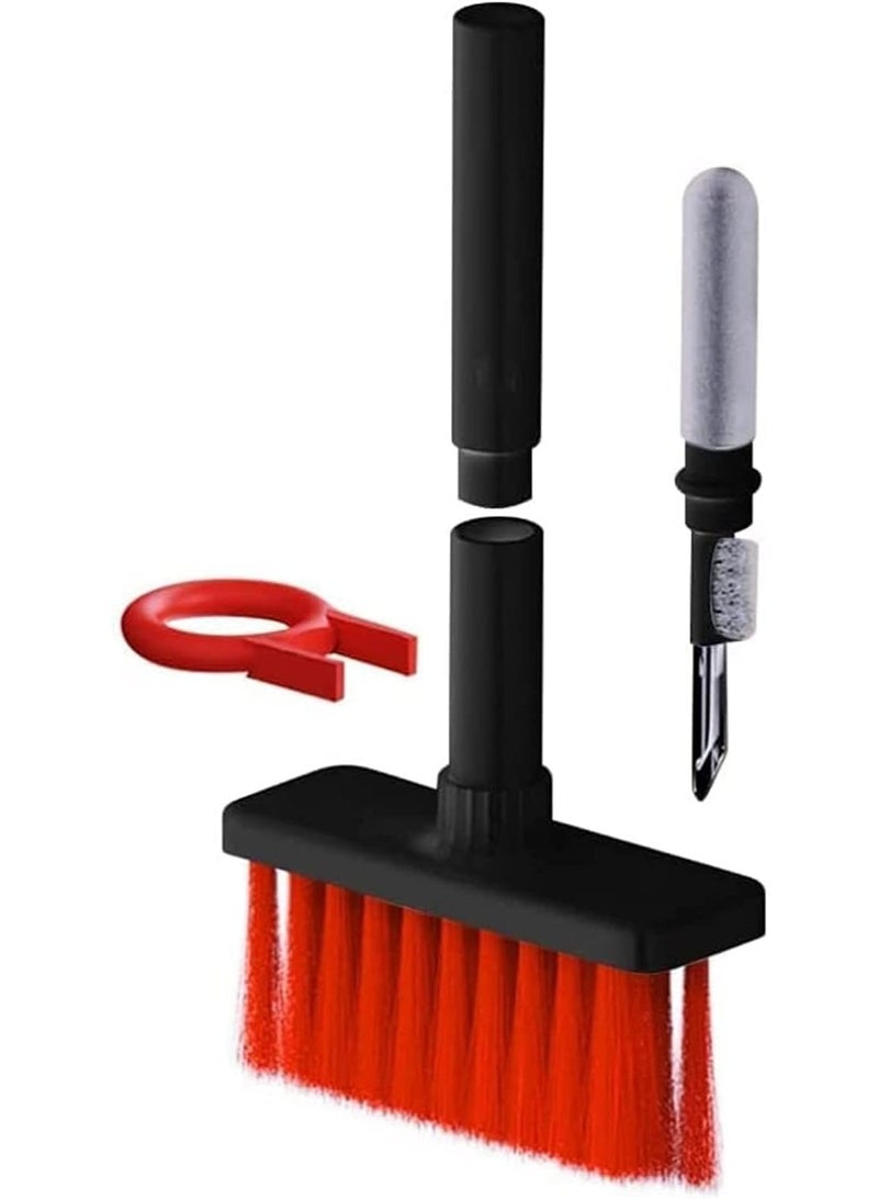 مجموعة تنظيف 5 في 1 لأجهزة الكمبيوتر والإلكترونيات - لوحة المفاتيح، والماوس، واللابتوب، وسماعات الرأس، والهواتف المحمولة - لإزالة الغبار باستخدام فرشاة، وإسفنجة تنظيف، وقلم دقيق، وأداة سحب المفاتيح - Image 1