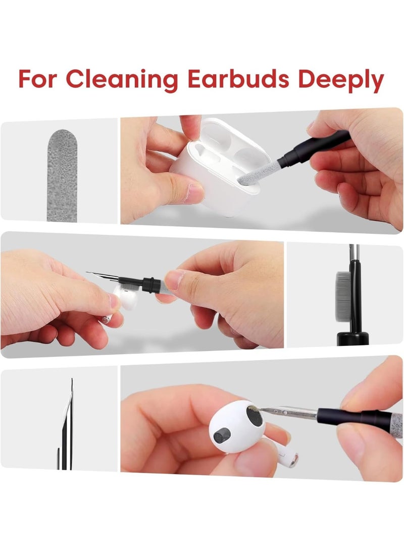 مجموعة تنظيف 5 في 1 لأجهزة الكمبيوتر والإلكترونيات - لوحة المفاتيح، والماوس، واللابتوب، وسماعات الرأس، والهواتف المحمولة - لإزالة الغبار باستخدام فرشاة، وإسفنجة تنظيف، وقلم دقيق، وأداة سحب المفاتيح - Image 3