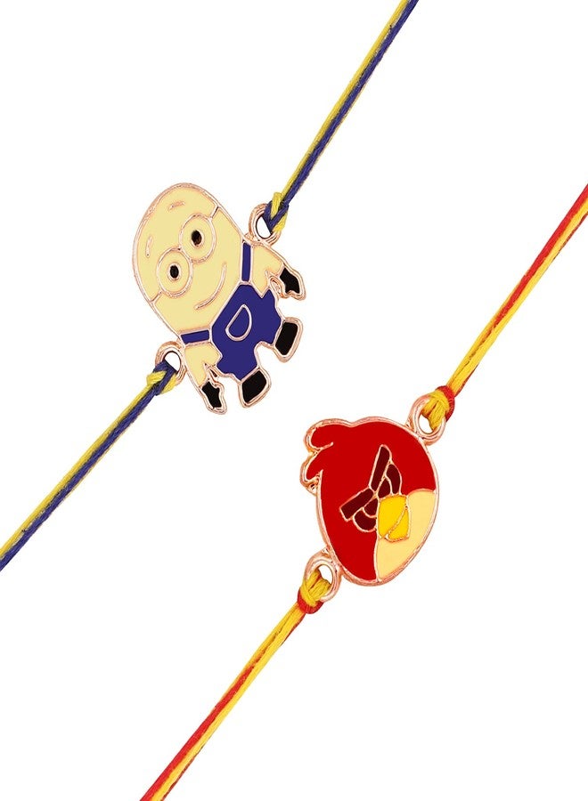 Mahi Combo of 4 Popular Trendy Multicolor Cartoon Kids Rakhi with Meena Work (RCO1105326Z) - Image 5