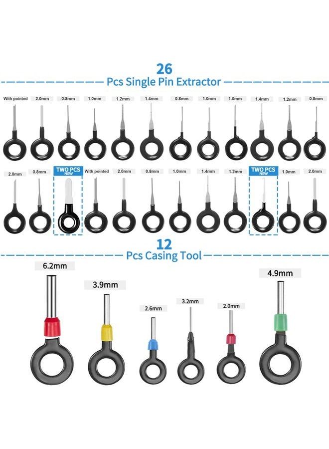 Vignee 82 Pcs Terminal Removal Tool, Terminal Pins Puller Repair Removal Tools for Car Pin Extractor Electrical Wiring Crimp Connectors and Most Connector - Image 4