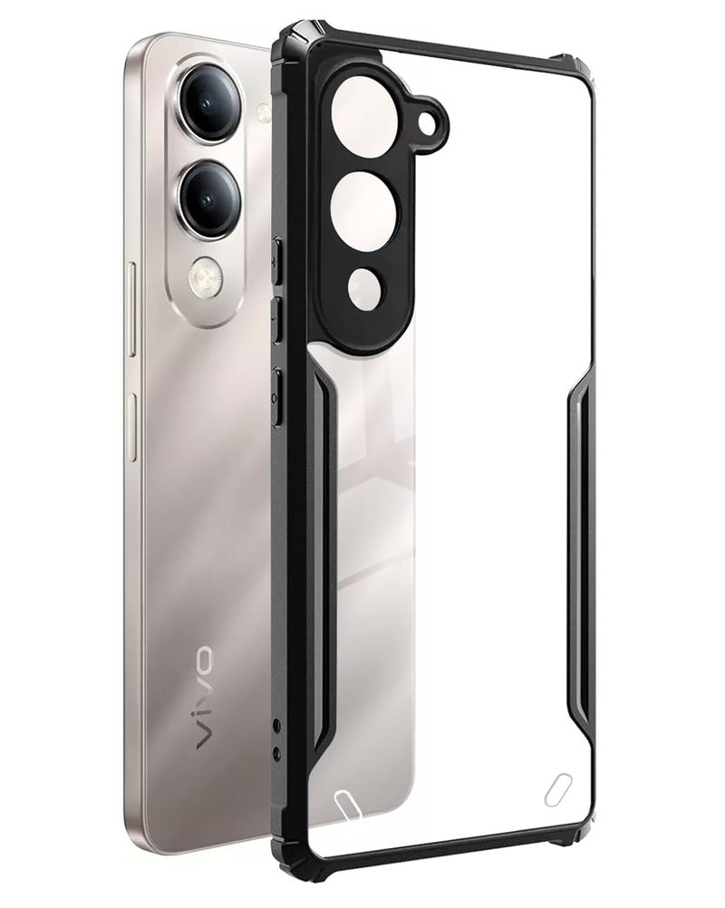 SPAZY CASE غطاء خلفي ® Vivo T4 Lite 5G | غطاء صلب شفاف من الكريستال مع حافة TPU، غطاء حماية ضد السقوط لـ Vivo T4 Lite 5G - Image 1