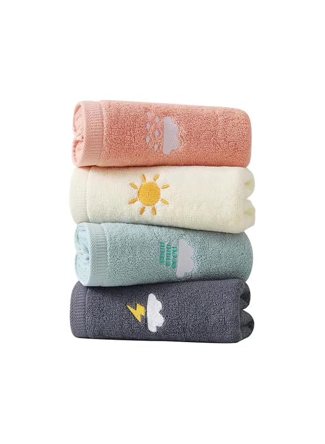 The Bros Hand Towels for Bathroom Set 4 Piece, 100% Cotton Bath Hand Towel, Face Towel Soft Highly Absorbent Towels for Adults and Children for Bathroom Kitchen (14x29 Inch(Pink +White+ Blue+ Gray)) - Image 4