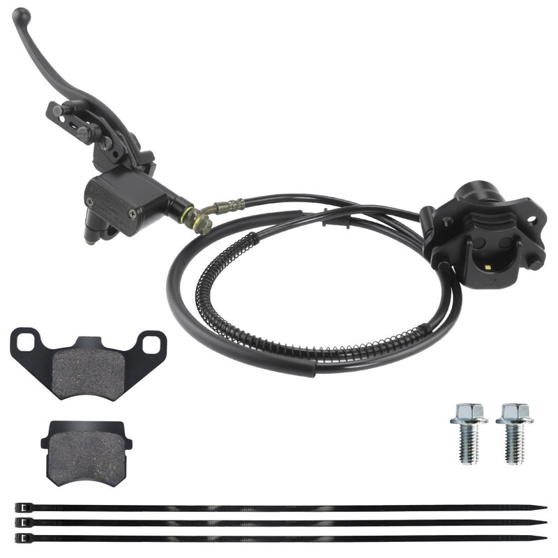 PRO BAT Rear Hydraulic Disc Brake Caliper with Pad Hand Brake Master Cylinder Caliper Assembly for 50cc 70cc 90cc 110cc 125cc Taotao Sunl Baja Chinese Quad Bike ATV Black