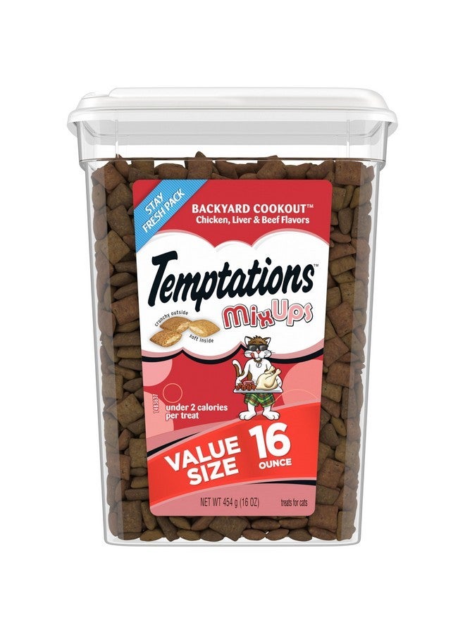 Temptations MixUps Backyard Cookout Flavor Crunchy and Soft Cat Treats, 16 oz. Tub - Image 1