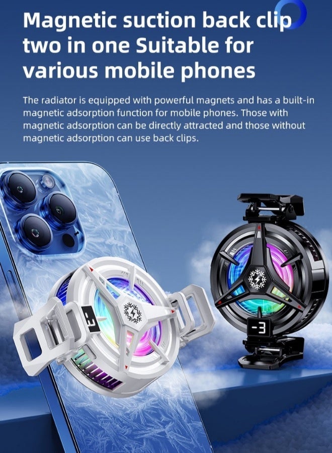 مونستون كرييشونز Gaming Phone Cooler for PUBG/Genshin Impact - Win Every Match with Semiconductor Rapid Icing, 3-Speed RGB Magnetic & Clip 2-in-1 Cooler - Image 4