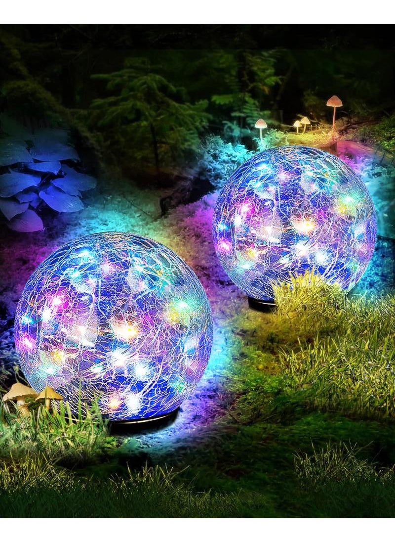 واي آند دي حديقة للطاقة الشمسية مصباح الكرة في الهواء الطلق للماء 30LED كراك الكرة الزجاجية للطاقة الشمسية مصباح الكلمة المستخدمة في الحديقة حديقة الطرق والمناظر الطبيعية الملونة في الهواء الطلق الديكور  - Image 1