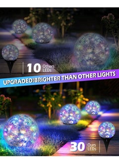 واي آند دي حديقة للطاقة الشمسية مصباح الكرة في الهواء الطلق للماء 30LED كراك الكرة الزجاجية للطاقة الشمسية مصباح الكلمة المستخدمة في الحديقة حديقة الطرق والمناظر الطبيعية الملونة في الهواء الطلق الديكور  - Image 3