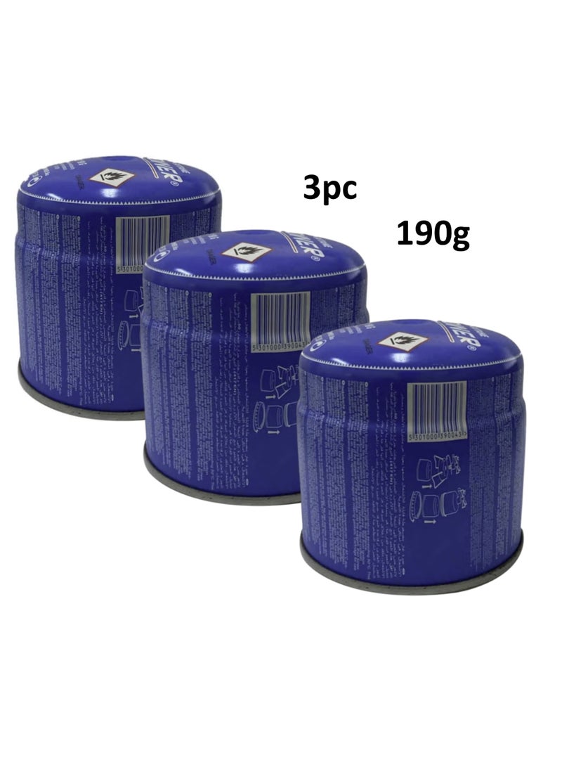 Camping Gas Tin For Small Stoves 190 grams 3 Pcs