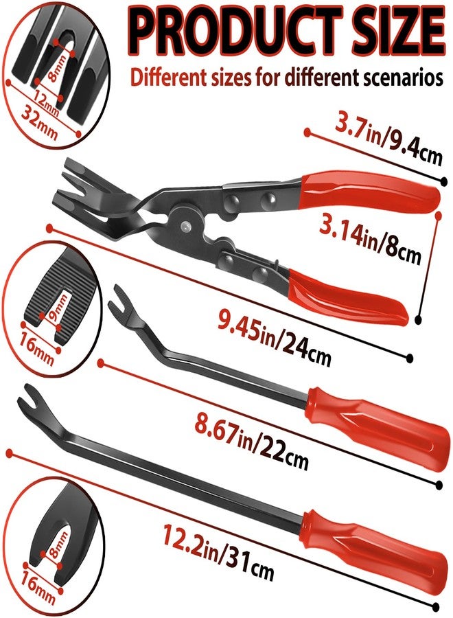 Keze 3 Pcs Auto Clip Pliers Set and Fastener Remover,Car Trim Rivet Removal Pry Tool Repair Kit with Storage Bag for Automotive Door Panel,Upholstery,Dashboard,Plastic Fasteners - Image 3