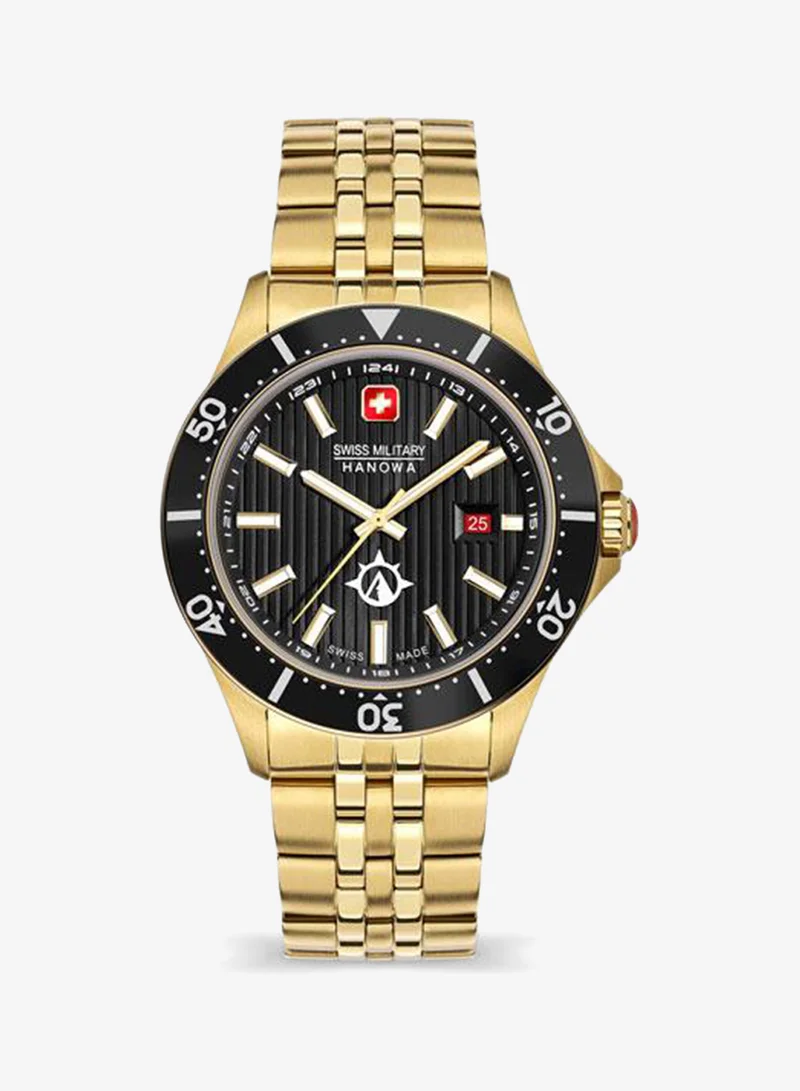 Flagship X 42mm Men's Analog Watch with Yellow Gold Plated Stainless Steel Bracelet