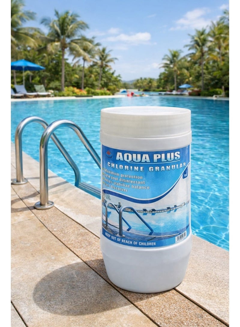 Aqua Plus Chlorine Granules 1KG for Water Treatment in Swimming Pool, Spas, Hot Tubs and Fountains - Image 2