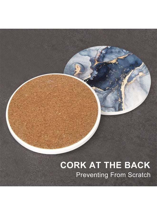 هومستر 6 أجهزة كمبيوتر بحرية زرقاء كوستر مجموعة مع حامل ، أفضل كوسترات امتصاص ، للشرب ، النبيذ ، الكأس - Image 3