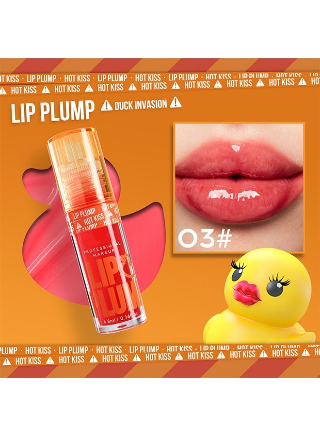 EELHOE Lip plump -Fat Perks Plump Lips Oil, Hydrating Tinted Lips Oil Gloss, Smooth Glossy Finish Lips Glow Oil, Moisturizing And Nourishing Shiny And Vegan Big Brush Head Lips Oil, Non-Sticky Formula#03 - Image 2