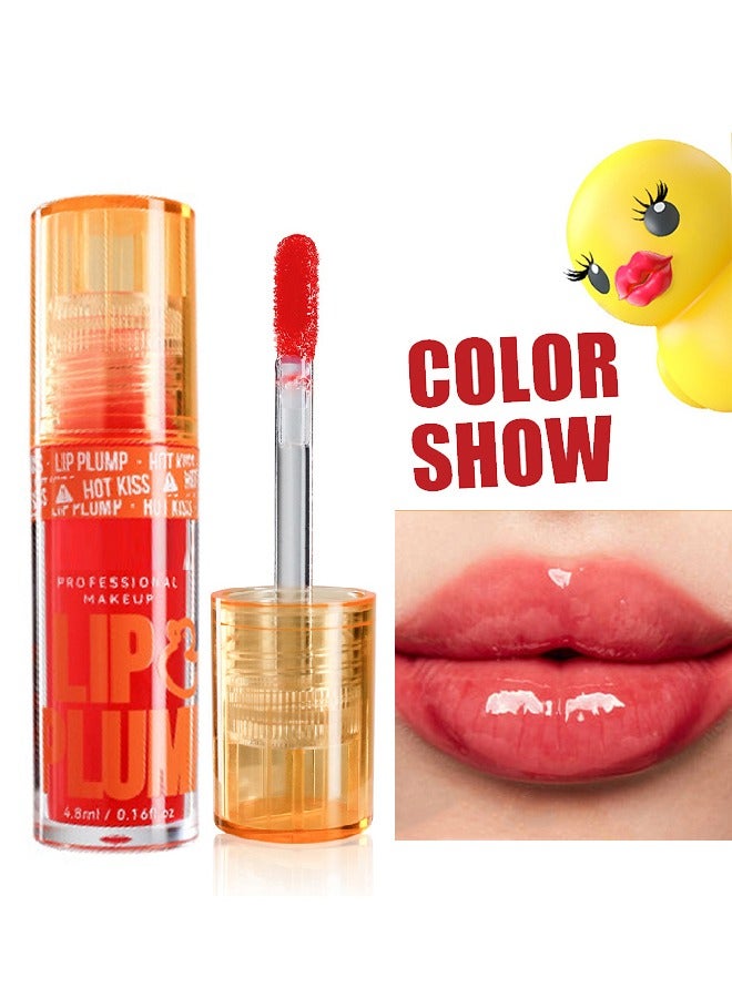 EELHOE Lip plump -Fat Perks Plump Lips Oil, Hydrating Tinted Lips Oil Gloss, Smooth Glossy Finish Lips Glow Oil, Moisturizing And Nourishing Shiny And Vegan Big Brush Head Lips Oil, Non-Sticky Formula#03 - Image 1