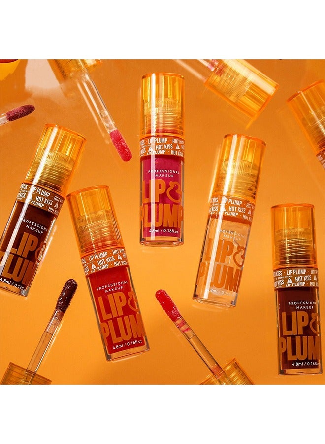 EELHOE Lip plump -Fat Perks Plump Lips Oil, Hydrating Tinted Lips Oil Gloss, Smooth Glossy Finish Lips Glow Oil, Moisturizing And Nourishing Shiny And Vegan Big Brush Head Lips Oil, Non-Sticky Formula#03 - Image 3