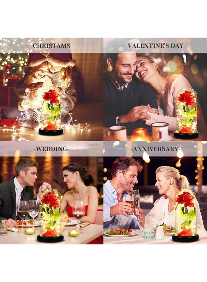 LED Light-Up Enchanted Rose in Glass Dome – Beauty and the Beast Inspired Romantic Gift for Anniversaries, Birthdays, or Valentine's Day - Image 5