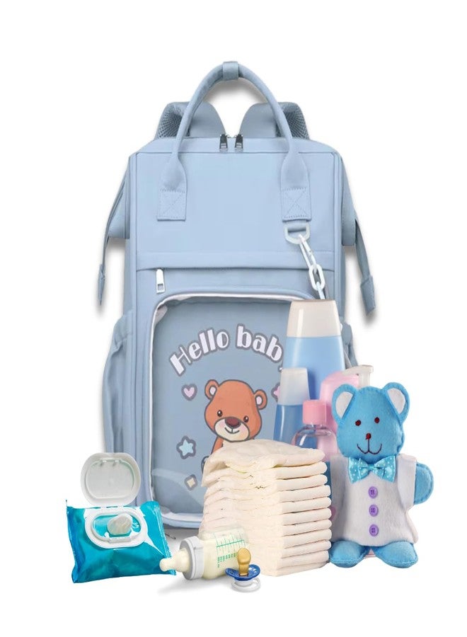 Aavjo , Baby Diaper Bag Backpack, Mothers Travel Baby Bags, Waterproof Diaper Pouch with Insulated Pocket (Sky Blue) - Image 3