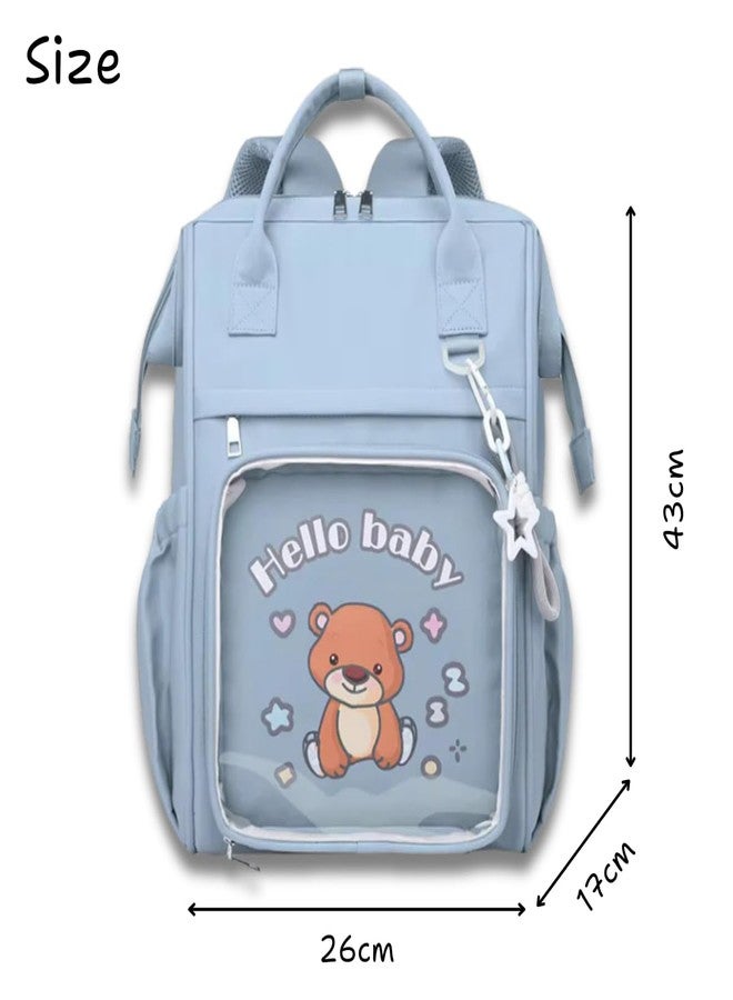 Aavjo , Baby Diaper Bag Backpack, Mothers Travel Baby Bags, Waterproof Diaper Pouch with Insulated Pocket (Sky Blue) - Image 2