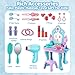 Tsomtto Toddler Frozen Vanity Table and Chair Girls Magic Makeup Set with Mirror and Lights Music Kids Pretend Play Toys for 2 3 4 5 Year Old Girl Princess Dress Playset Birthday Gifts Ages 24 35 - Image 4