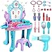 Tsomtto Toddler Frozen Vanity Table and Chair Girls Magic Makeup Set with Mirror and Lights Music Kids Pretend Play Toys for 2 3 4 5 Year Old Girl Princess Dress Playset Birthday Gifts Ages 24 35 - Image 3
