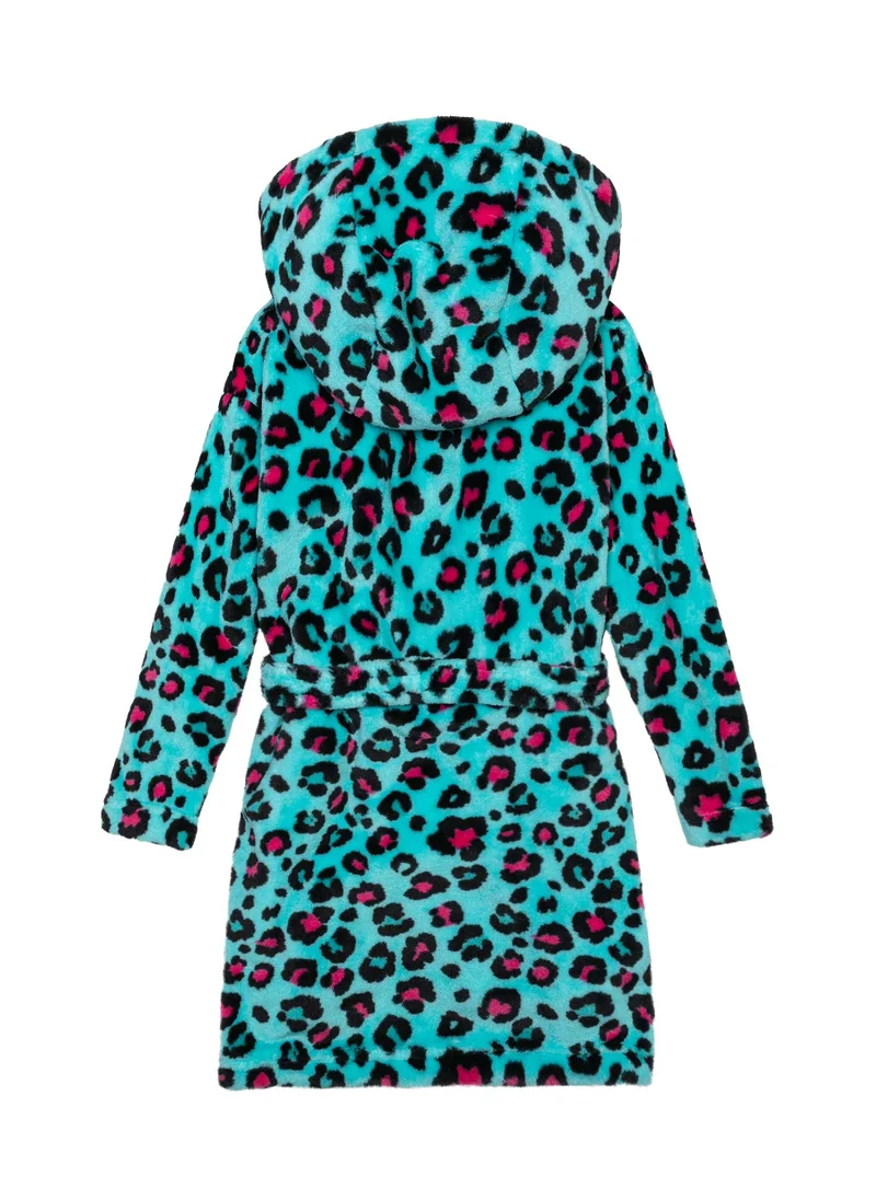 MINOTI Kids Bright Leopard Print Robe