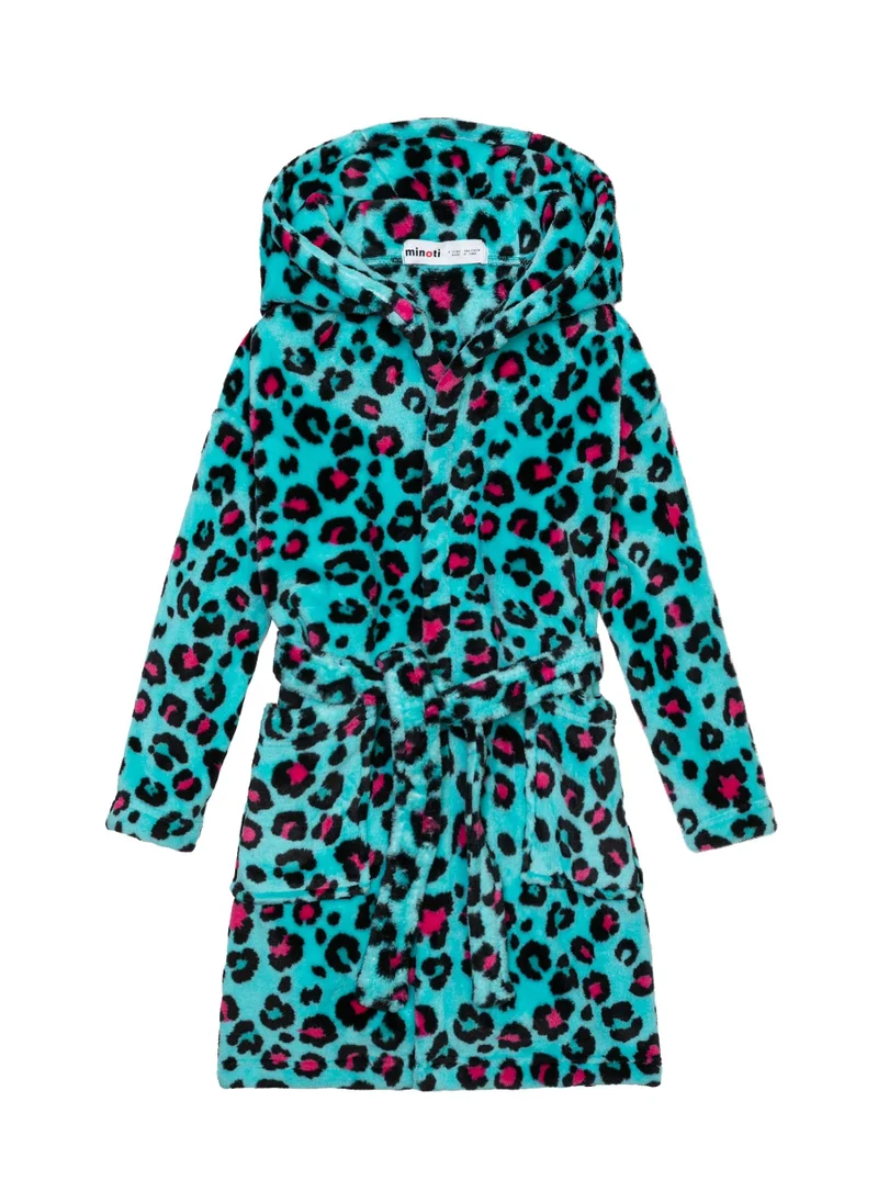 MINOTI Kids Bright Leopard Print Robe