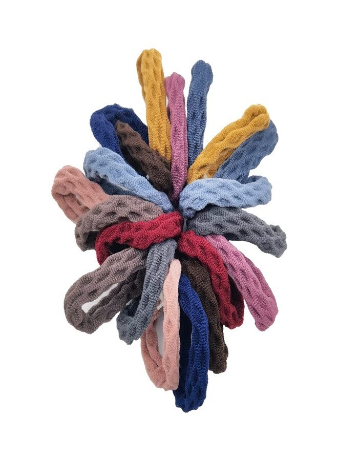 BLBM Design of Diamond shape Pattern Hair Ties with Seamless High Elastic Thickening in Ponytail Holders (Multiple Colors with 20 Pcs Packing) - Image 1