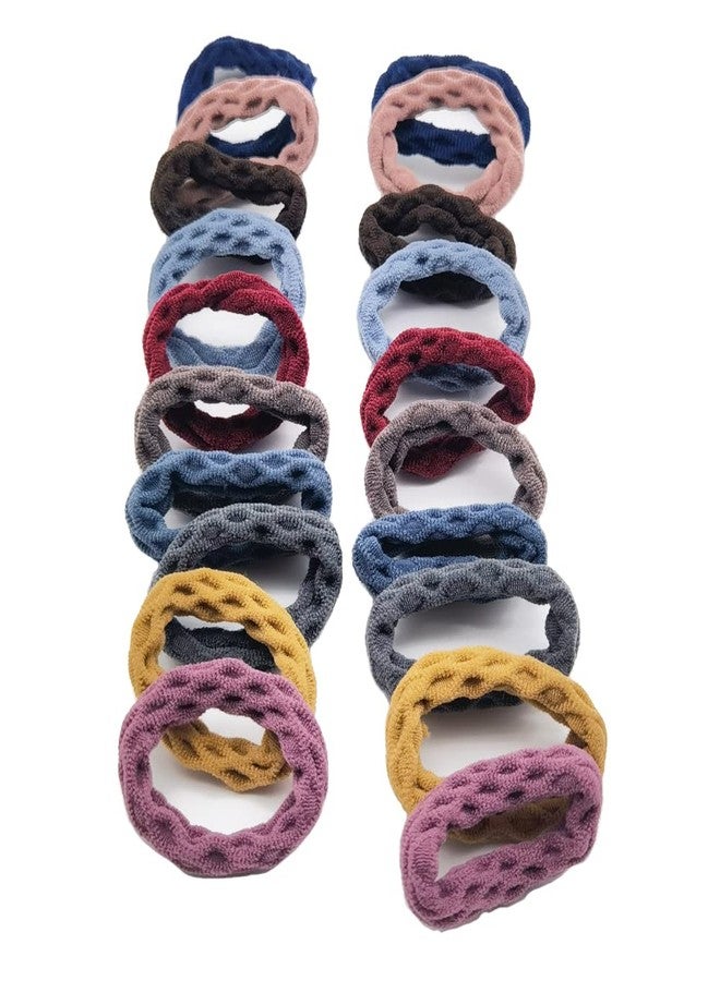 BLBM Design of Diamond shape Pattern Hair Ties with Seamless High Elastic Thickening in Ponytail Holders (Multiple Colors with 20 Pcs Packing) - Image 2