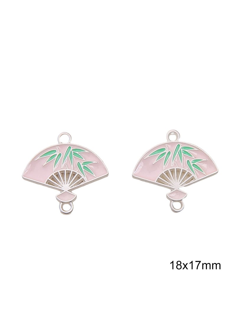 Cute Cartoon Butterfly Fan Pendant DIY Jewelry Accessories #21 styles of double hanging bamboo leaf fans 1 piece/pack