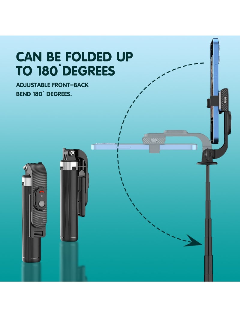 Generic - 1M Bluetooth Mobile Phone Selfie Stick with Remote Control Travel Selfie Tripod Handheld Selfie Stand Foldable Compatible with iPhone Samsung Xiaomi - Image 1